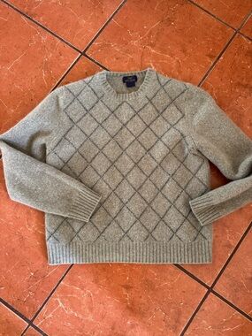 Vintage 100% Wool Brooks Brothers Sweater – Soft Argyle Pattern